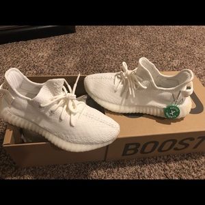 Authentic men’s 9.5 All White Yeezy 350s